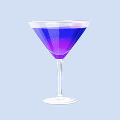 Vector martinez cocktail in the glass on white background