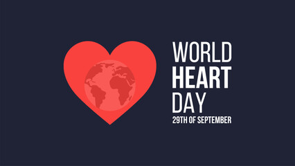 World Heart Day.september 29. Template for banner, greeting card, poster background. Vector illustration