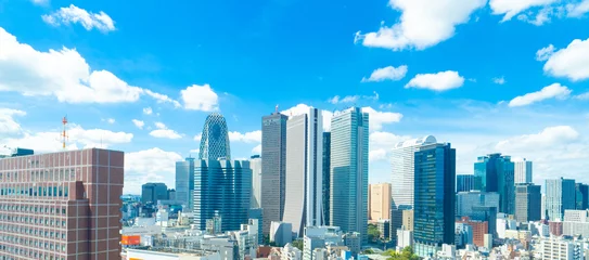 Fotobehang Shinjuku, Tokyo's business district. Skyscrapers representing Japan © 拓也 神崎