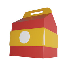 3d render illustration of lunch box
