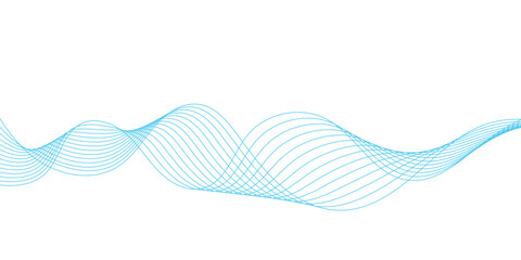 Abstract vector background with blue wavy lines. Blue wave background. Blue lines vector illustration. Curved wave. Abstract wave element for design.