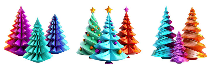 Christmas Tree Modern Shine For Decoration On Transparent Background V3