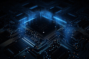 Circuit board image of advanced technology, dark tone