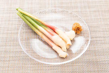 盛り付けられた葉生姜