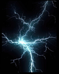 electric thunder bolts, generative ai - obrazy, fototapety, plakaty