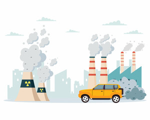 Fototapeta na wymiar Transportation, Chemical and industry factory release Toxic Smoke and air pollution Environment pollution and ecology disaster