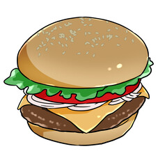 ハンバーガーのイラスト　シンプルタッチ