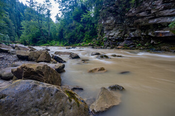 Mountain river with stones