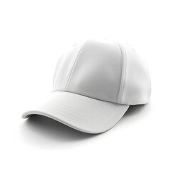 Fototapeta premium Font View of White Hat Isolated on White Background.