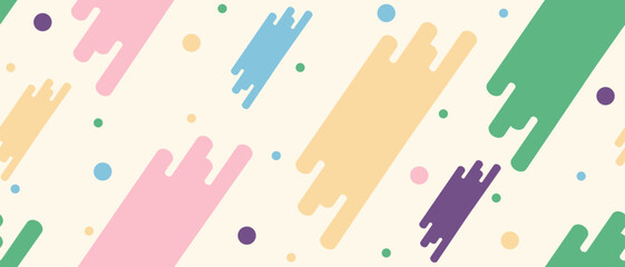 Trendy Geometric background with stain of paint on light backdrop. Avant-garde Background with Geomentrical shapes. Vector illustration. Contemporary wallpaper in y2k retro style.