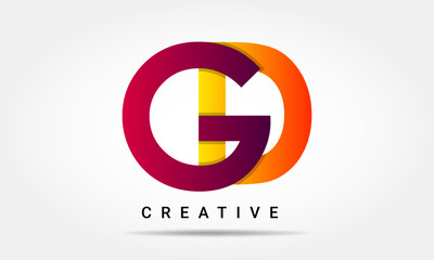 Initial GD letter colorful logo design vector icon illustration
