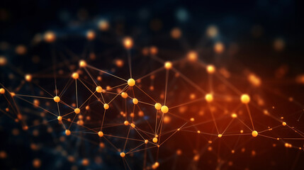 technology, Abstract geometric with connected lines node. Big data visualization, network connection, social networking and digital communication technology concept background