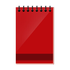 Red Spiral Notebook Illustration Isolated on White