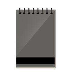 Black Spiral Notebook Illustration Isolated on White