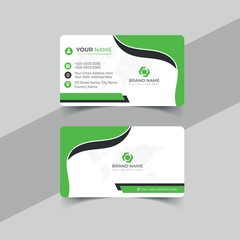 Professional elegant green and white modern business card design