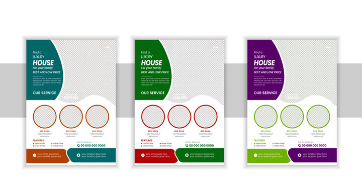 Modern Corporate Real Estate, Flyer Design Template, perfect for creative professional Business, Creative Styles Flyer Design Layout Template in A4, Vector Unique Design Template