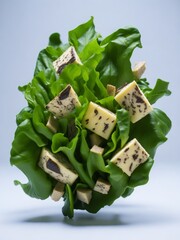 green salad with cheese and onion