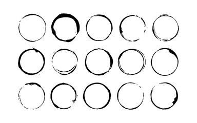 Round decorative brash circle line sketch set	
