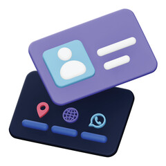 Business card 3d rendering isometric icon.