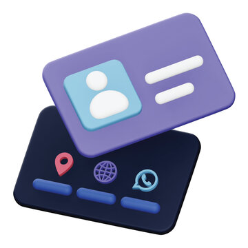 Business card 3d rendering isometric icon.