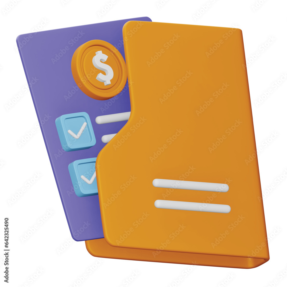 Poster business folder 3d rendering isometric icon.