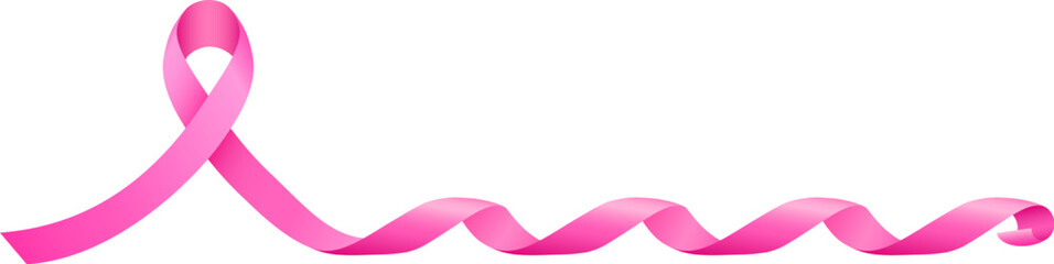 Pink ribbon. Breast cancer awareness symbol. Vector illustration.