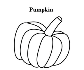 Pumpkin for Halloween or Thanksgiving line art design with vector illustrations