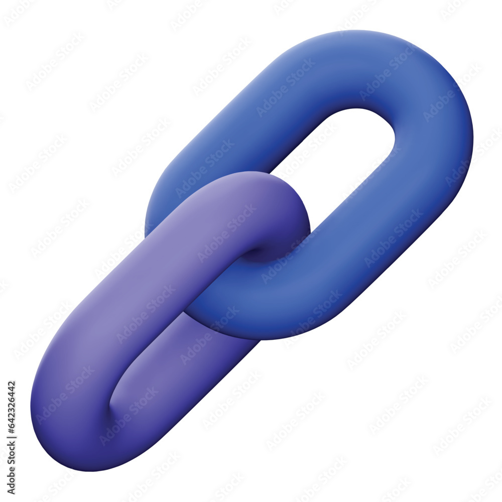 Poster link 3d rendering isometric icon.