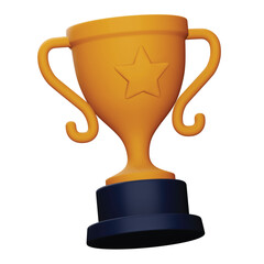Trophy 3d rendering isometric icon.
