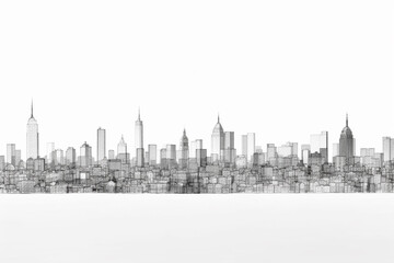 New York City skyline on a white background. 3D Rendering