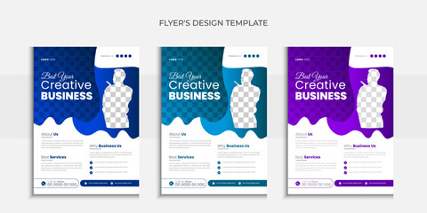 Modern Corporate Business, Flyer Design Template, perfect for creative professional Business, Creative Styles Flyer Design Layout Template in A4, Vector Unique Design Template.