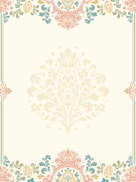Wedding invitation in classical style. Text space. Elegant invitation card in classical style