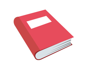 Isolated red traditional book flat icon one transparent background