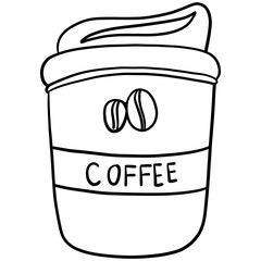 coffee cup hot coffee line drawing