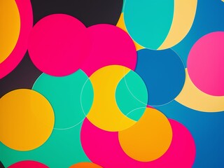 A set of overlapping circle shapes in a variety of colors