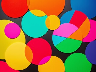 A set of overlapping circle shapes in a variety of colors