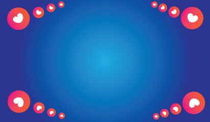 Blue background with heart icon design