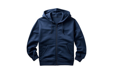 Front view blue tee hoodie hoody sweatshirt on transparent background cutout, PNG.