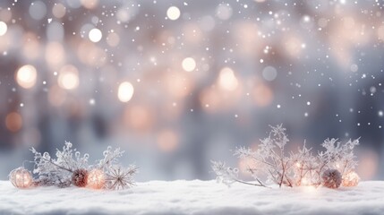Obraz na płótnie Canvas abstract sparkle bokeh snowfall background for winter Christmas. 