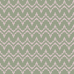 Fototapeta premium Neutral Colour Chevron Fair Isle Seamless Pattern Design