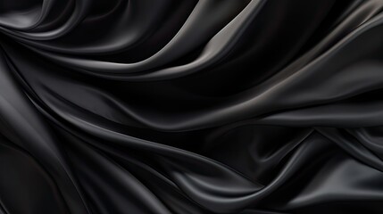 Fototapeta premium Black Silk Background - generative ai