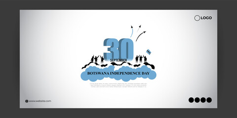 Vector illustration of Botswana Independence Day social media story feed template