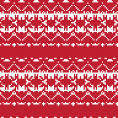 Christmas Snowflakes Fair Isle Seamless Pattern Design