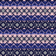 Christmas Snowflakes Fair Isle Seamless Pattern Design