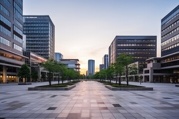 Square modern buildings