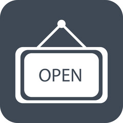 open sign icons in simple square.