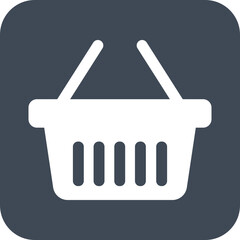 shopping basket icons in simple square.
