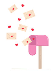 Love letter vector. Mailbox vector.