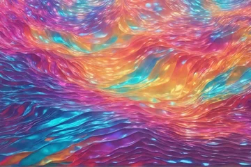 Crédence de cuisine en verre imprimé Mélange de couleurs Folia Holographic Background, Holographic Texture Background, Holographic Foil Texture, AI Generative