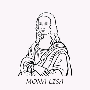 Free vector Mona Lisa outline design